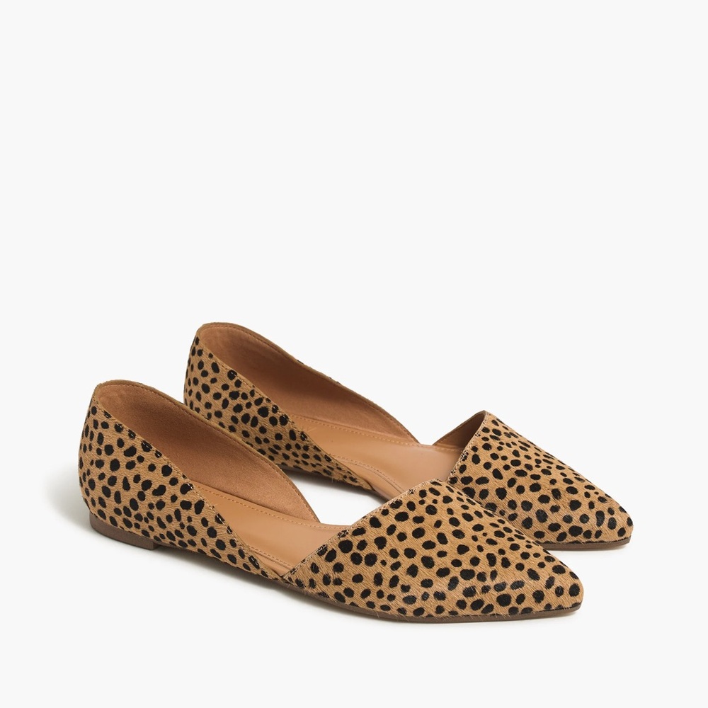 JCREW Zoe leopard calf hair d'Orsay flats Women's Loafers Sz 6.5